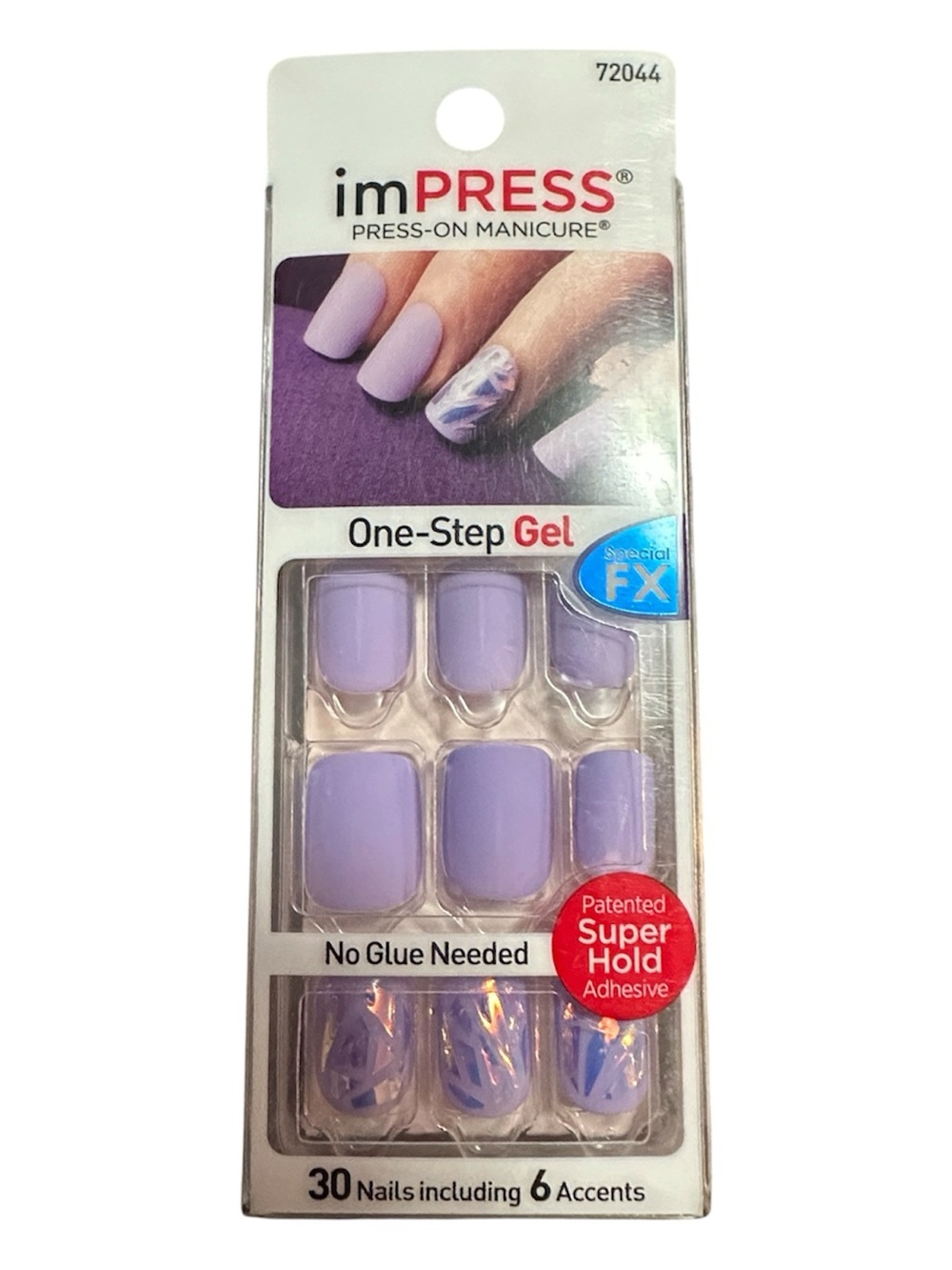 imPRESS Press-On Manicure Boss Lady One-Step Gel Lavender Purple Special FX 7204